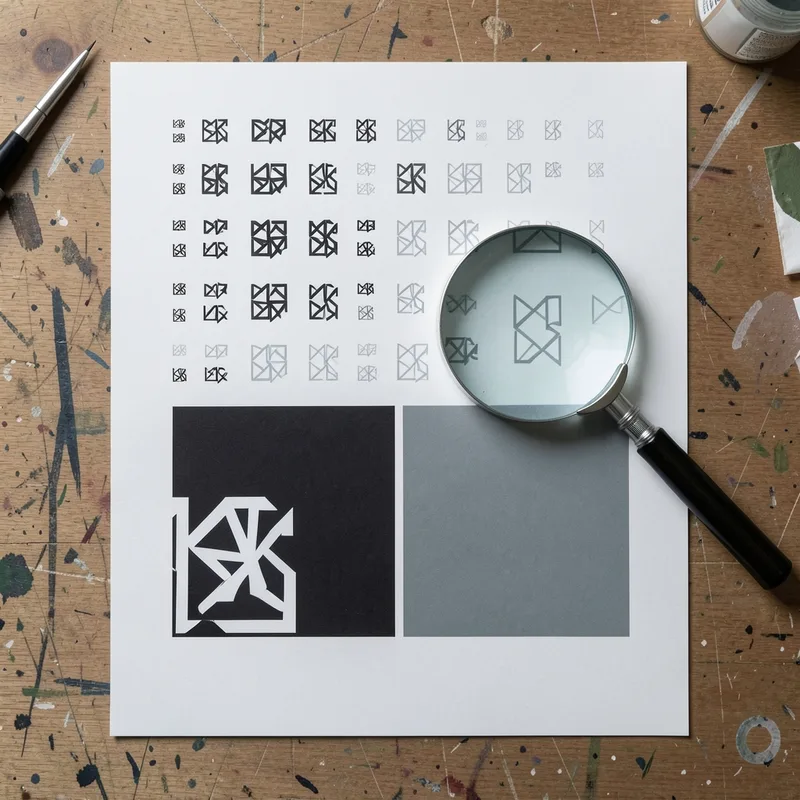 Déclinaisons d&rsquo;un même symbole en plusieurs tailles et en version monochrome